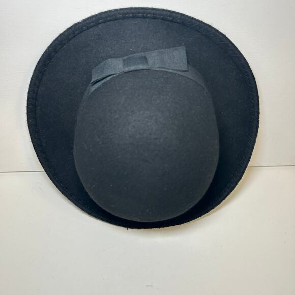 Vintage Classic Black Wool Hat Bowler Hat Made in Italy Hat Unisex - Picture 4 of 7